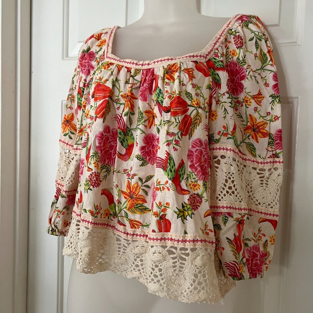 Rachel Zoe Floral Linen Top - Picture 2 of 7